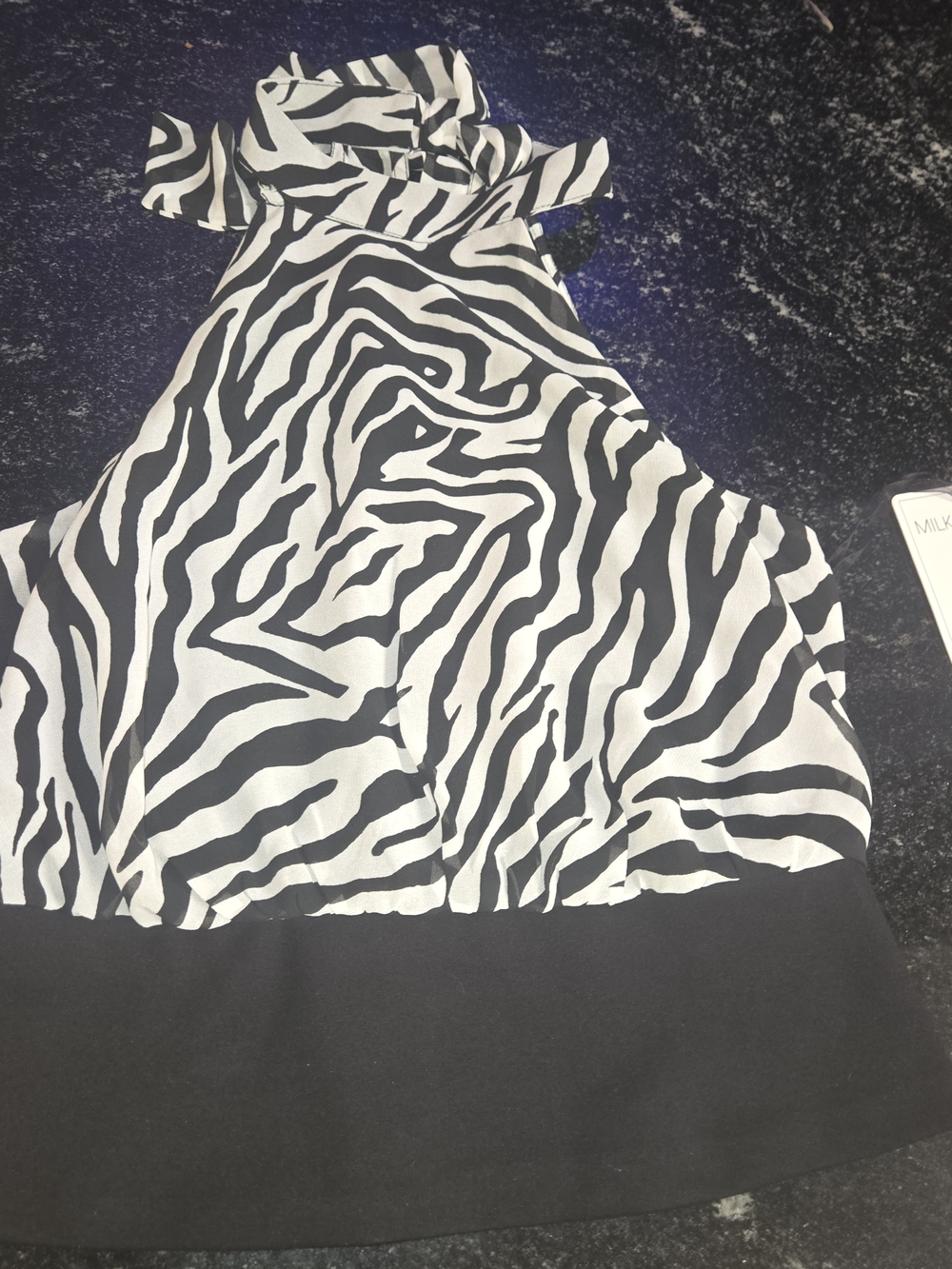 Women's Black & White Zebra Print Halter Top